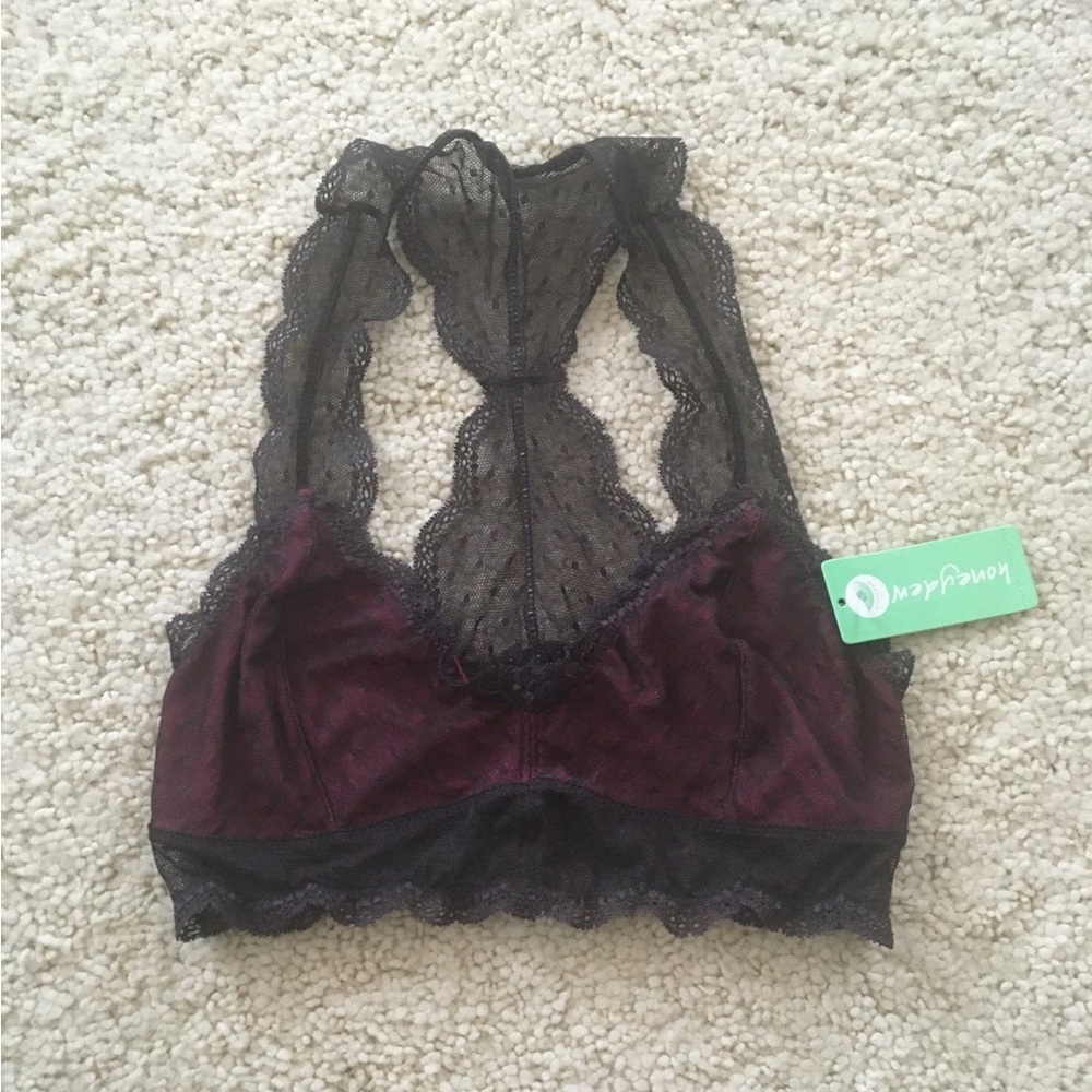 New Honeydew lace bra bralette racerback halter lingerie Scarlette sexy Small